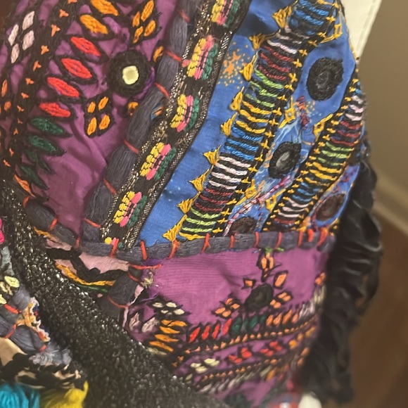 Suede fringe leather hobo bag - Picture 6 of 14